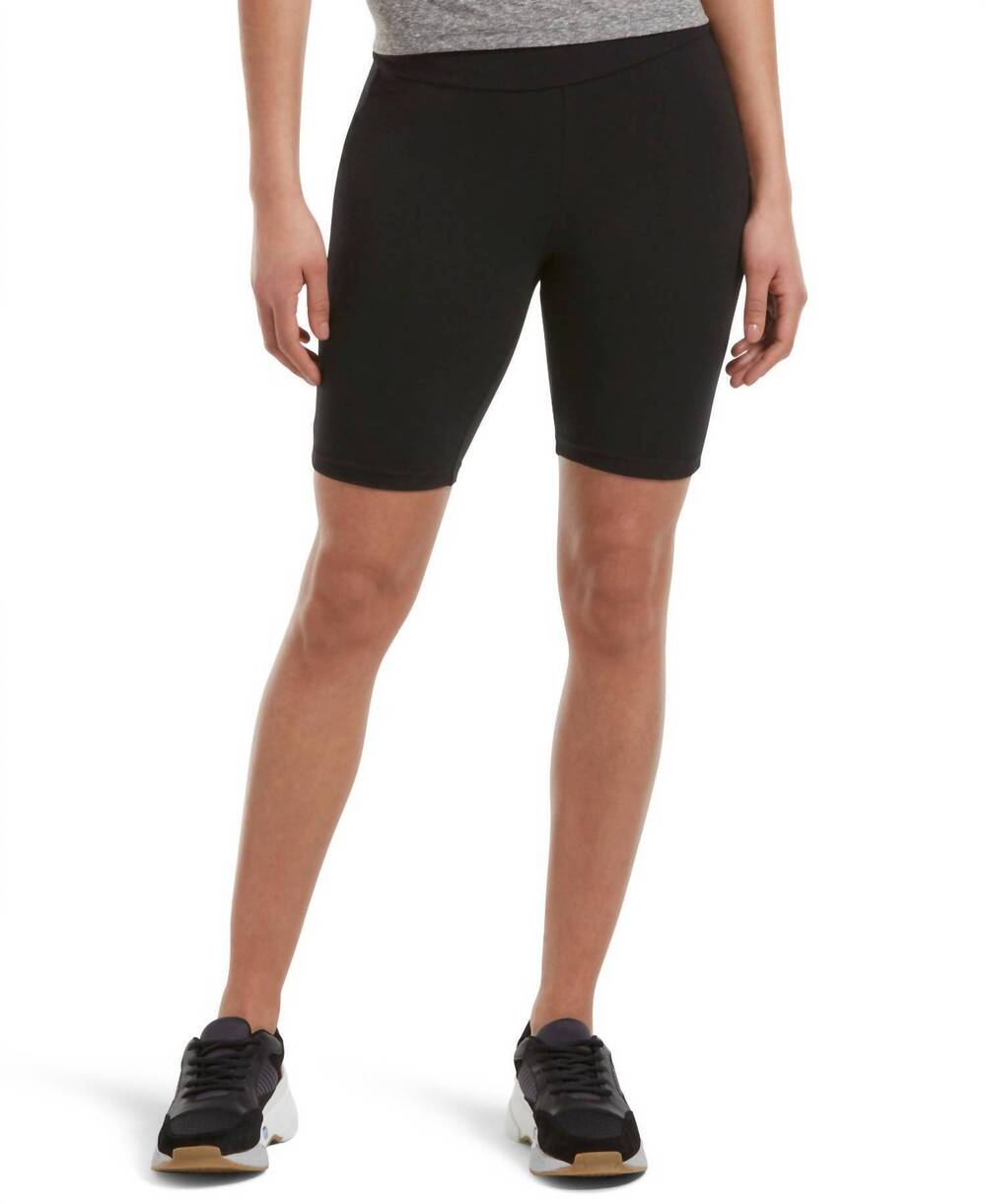 NEW HUE women's essentials high-rise bike shorts in black